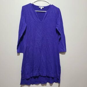 Isaac Mizrahi Medieval Blue Long Sleeve V Neck Sweater Size S